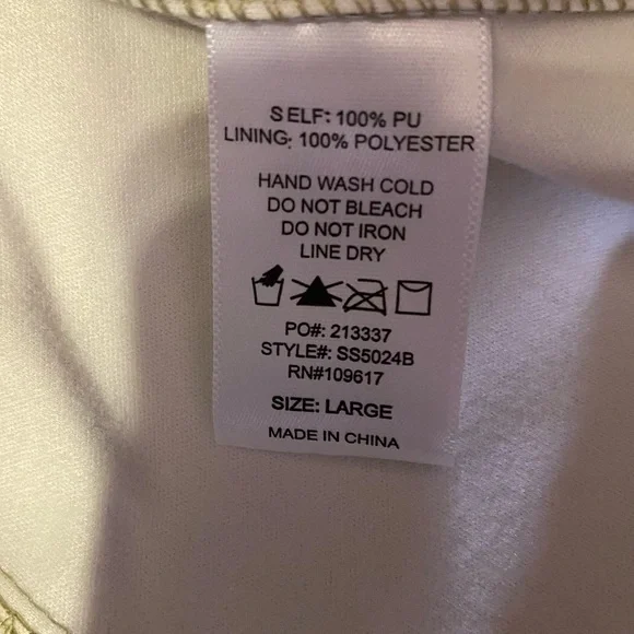 Shinestar Mini Skirt Vegan Faux Leather Sage Green Lined Women’s Size Large - Picture 6 of 6